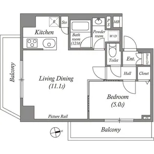ルクレ上北沢ルネサンスコート【6階】の間取り