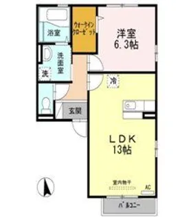 セジュール・シャルマン【1階】の間取り