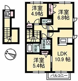 サンフラワー F棟【2階】の間取り