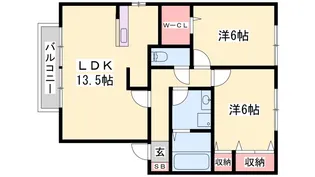 メリーファンテンB【1階】の間取り