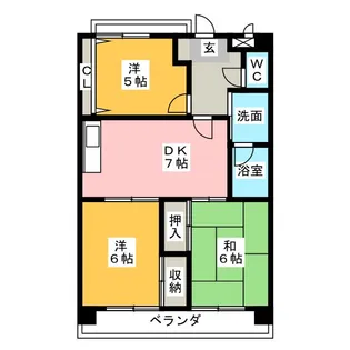 ぴあ はくさん【4階】の間取り