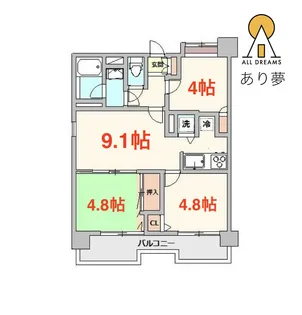 マイキャッスル横浜リバーサイド【1階】の間取り