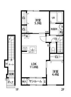 ベレーザ春日町I号棟【2階】の間取り