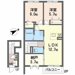 シャーメゾンニコル【2階】の間取り
