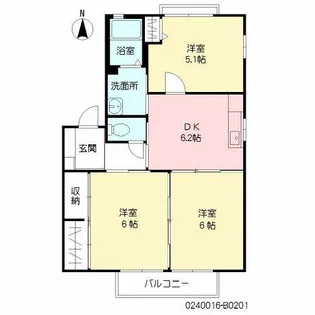 クレイン・ウイング B棟【2階】の間取り
