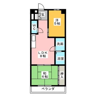 シャンボール朝日【5階】の間取り