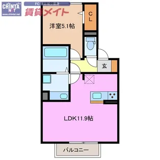 ソーテル南新町【2階】の間取り