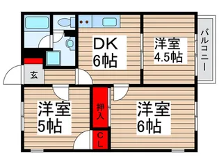 エバーコート東松戸A【2階】の間取り