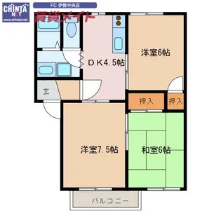 コーポ玉城【2階】の間取り