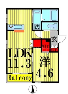 グリシーヌ五反野【1階】の間取り