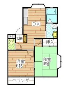 新井田コーポ B棟【2階】の間取り