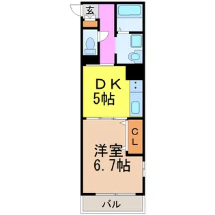 メゾン・ド・ヴェール【4階】の間取り