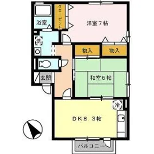 ハイツ末武 II棟【1階】の間取り
