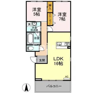 コート・ラベンダー北長瀬【1階】の間取り