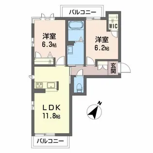 ベレオ東久万【3階】の間取り