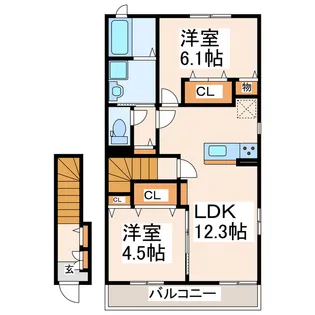 アグロスコート A棟【2階】の間取り