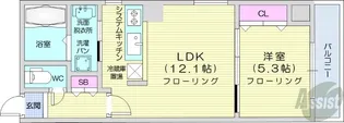 Space北3条【7階】の間取り