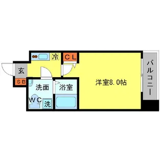 SERENiTE北浜【6階】の間取り