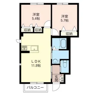 ヴィラ・エステートA【1階】の間取り