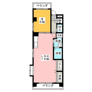 グロリアス犬飼【2階】の間取り