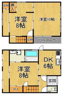 兵庫県尼崎市富松町1【一戸建】の間取り