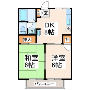 プレジール黒髪【2階】の間取り