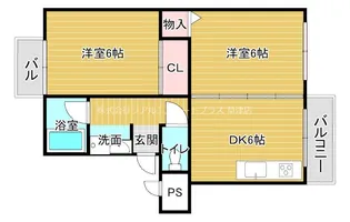 メゾンドヤマザキ【1階】の間取り