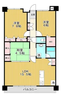 サンマンションアトレ津新町 1204号室【12階】の間取り