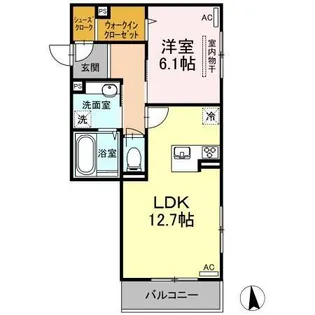 リバーフロント羽衣【2階】の間取り