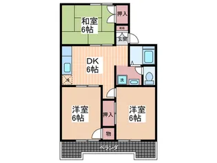 パレーシャル牛田A棟【2階】の間取り