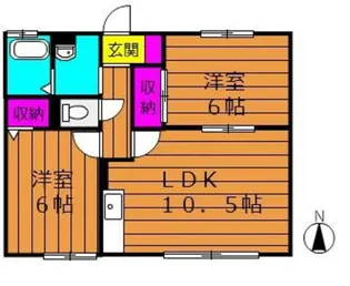 2LDKの間取り画像