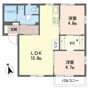 フレグランス上原 A【1階】の間取り