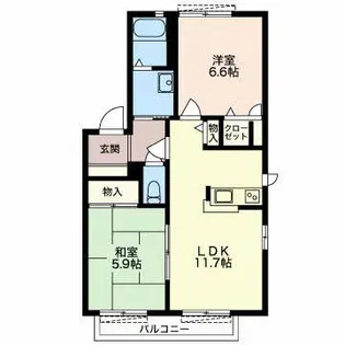 ディアス下土狩 A【1階】の間取り