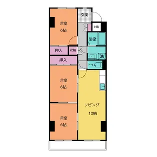 ハイツ長戸【2階】の間取り