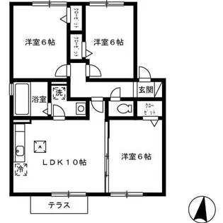 セジュールSAKURA B棟【1階】の間取り