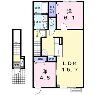 プラシード アルバ【2階】の間取り