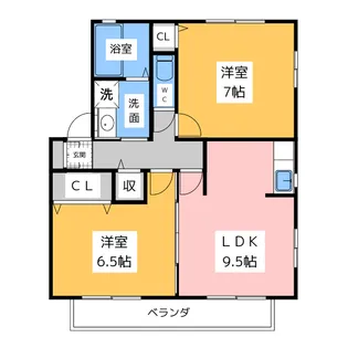 アーバン星宮A棟【1階】の間取り