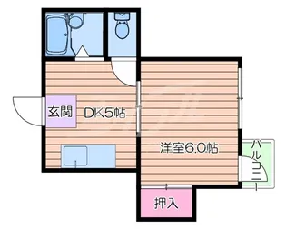 1DKの間取り画像
