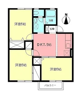 ソシアレジデンスB【2階】の間取り