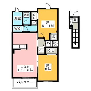 コンフォート‐雅【2階】の間取り