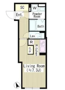 ルオーレ恵比寿【1階】の間取り