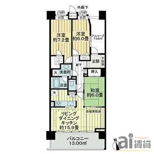埼玉県新座市北野3【マンション】の間取り