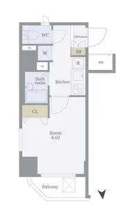 ハーモニーレジデンス御茶ノ水【2階】の間取り