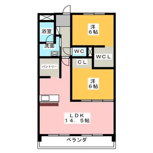 ラネージュ萩山【1階】の間取り