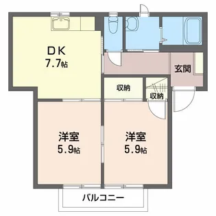 フレグランス喜多川【2階】の間取り