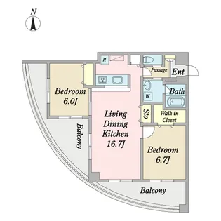 アークヒルズ英【5階】の間取り
