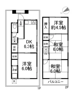 京都府宇治市木幡平尾【一戸建】の間取り