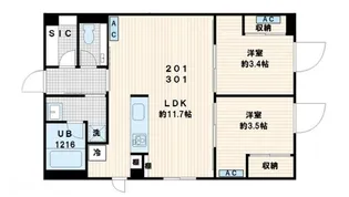 MUVA YOYOGI【3階】の間取り