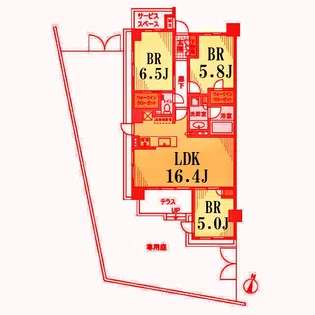 ルフォン横浜根岸【1階】の間取り