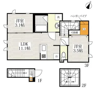 CB蒲田シャルマン【3階】の間取り